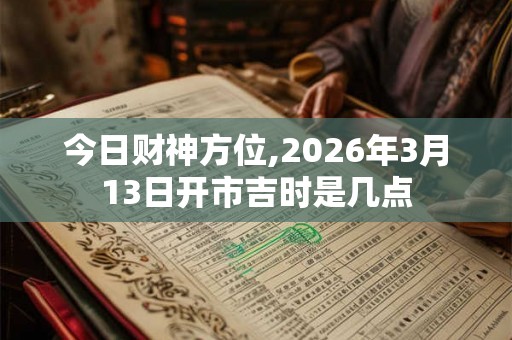 今日财神方位,2026年3月13日开市吉时是几点
