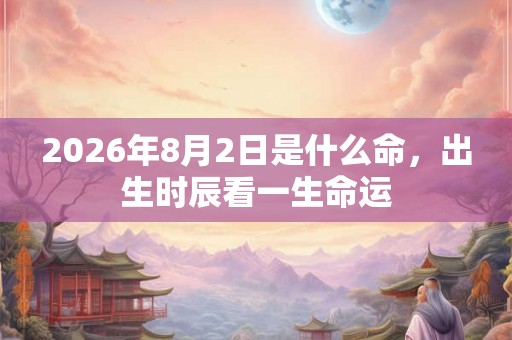 2026年8月2日是什么命，出生时辰看一生命运