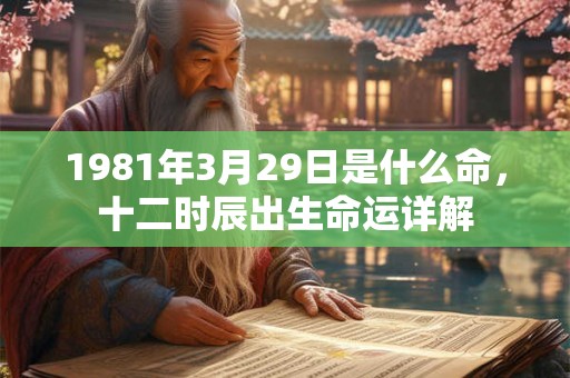 1981年3月29日是什么命，十二时辰出生命运详解