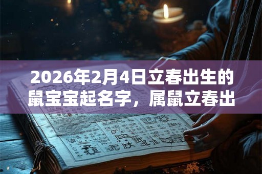 2026年2月4日立春出生的鼠宝宝起名字，属鼠立春出生取名大全