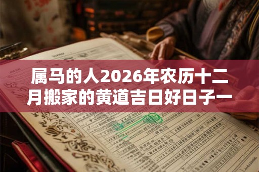 属马的人2026年农历十二月搬家的黄道吉日好日子一览! 属马的人2026年农历十二月搬家的黄道吉日好日子一览!