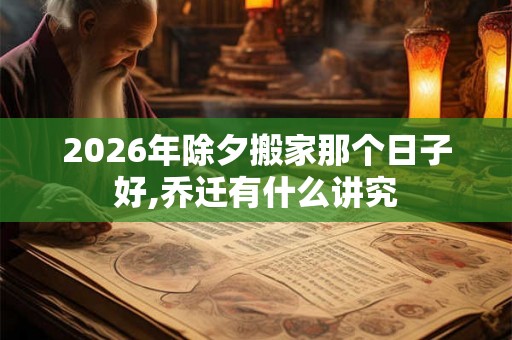 2026年除夕搬家那个日子好,乔迁有什么讲究