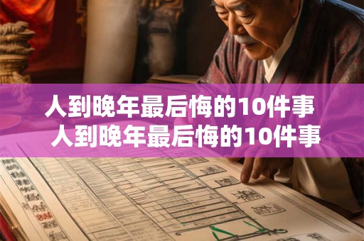 人到晚年最后悔的10件事  人到晚年最后悔的10件事