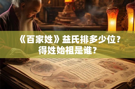 《百家姓》益氏排多少位？得姓始祖是谁？