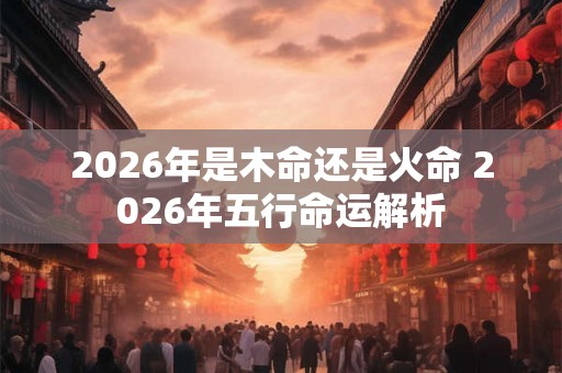 2026年是木命还是火命 2026年五行命运解析