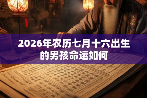 2026年农历七月十六出生的男孩命运如何