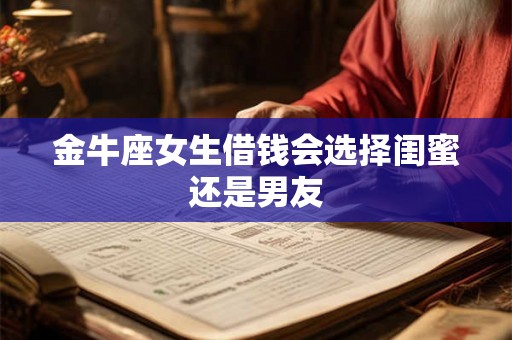 金牛座女生借钱会选择闺蜜还是男友 金牛座女生借钱会选择闺蜜还是男友