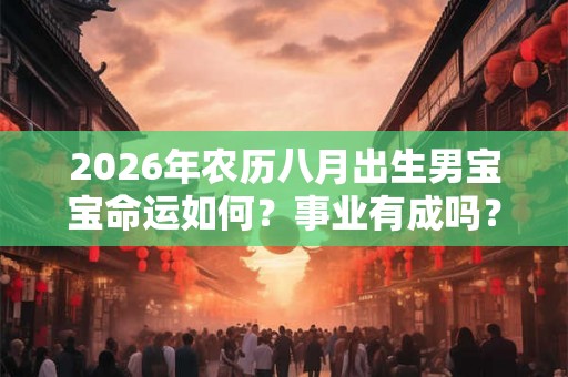 2026年农历八月出生男宝宝命运如何？事业有成吗？