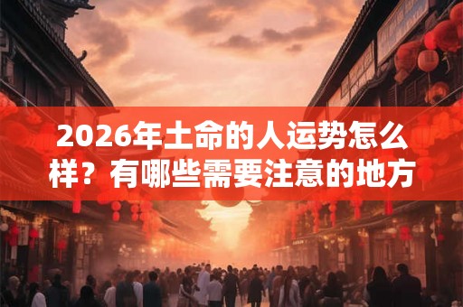 2026年土命的人运势怎么样？有哪些需要注意的地方？