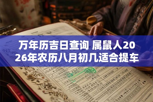 万年历吉日查询 属鼠人2026年农历八月初几适合提车