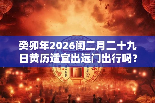 癸卯年2026闰二月二十九日黄历适宜出远门出行吗? 癸卯年2026闰二月二十九日黄历适宜出远门出行吗?