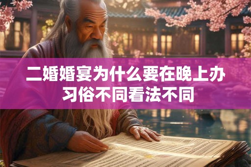 二婚婚宴为什么要在晚上办 习俗不同看法不同