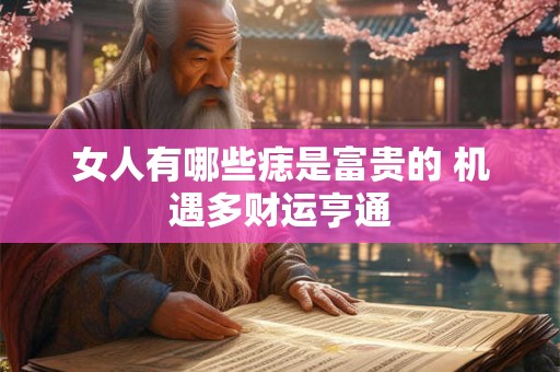 女人有哪些痣是富贵的 机遇多财运亨通