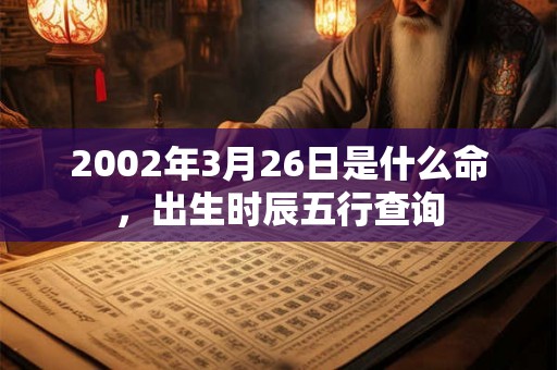 2002年3月26日是什么命，出生时辰五行查询