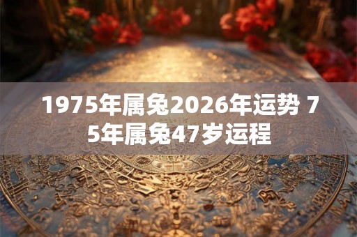 1975年属兔2026年运势 75年属兔47岁运程