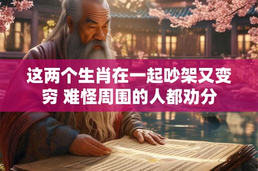 这两个生肖在一起吵架又变穷 难怪周围的人都劝分