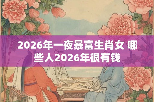 2026年一夜暴富生肖女 哪些人2026年很有钱