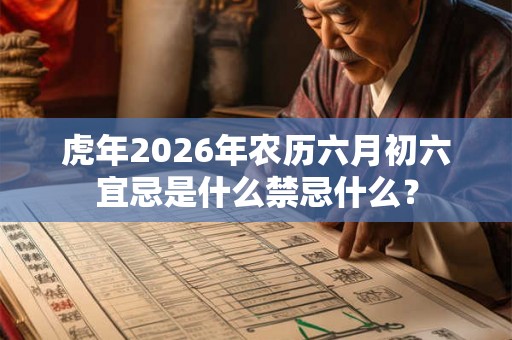 虎年2026年农历六月初六宜忌是什么禁忌什么？