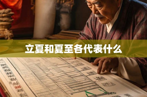 立夏和夏至各代表什么