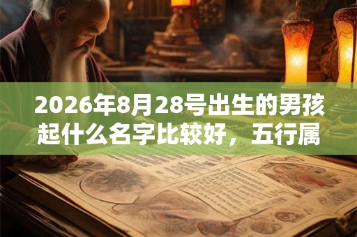 2026年8月28号出生的男孩起什么名字比较好，五行属什么