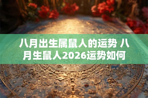 八月出生属鼠人的运势 八月生鼠人2026运势如何