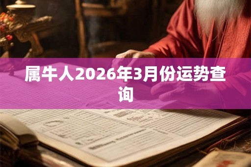 属牛人2026年3月份运势查询