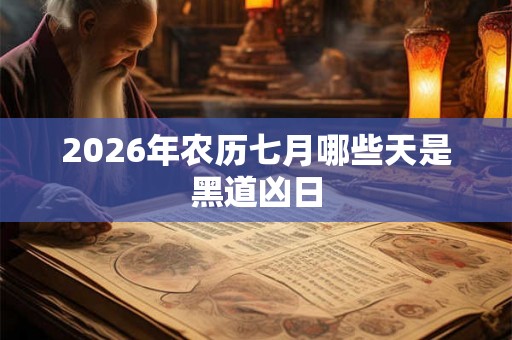 2026年农历七月哪些天是黑道凶日