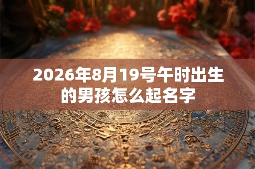 2026年8月19号午时出生的男孩怎么起名字