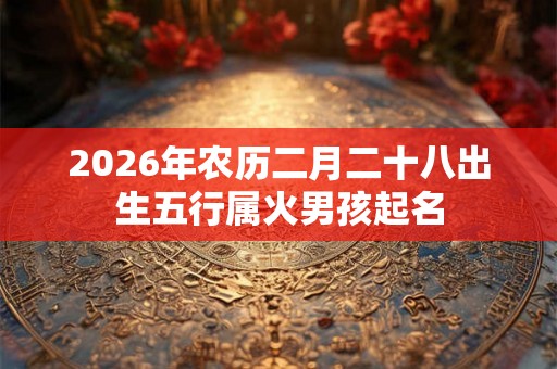 2026年农历二月二十八出生五行属火男孩起名