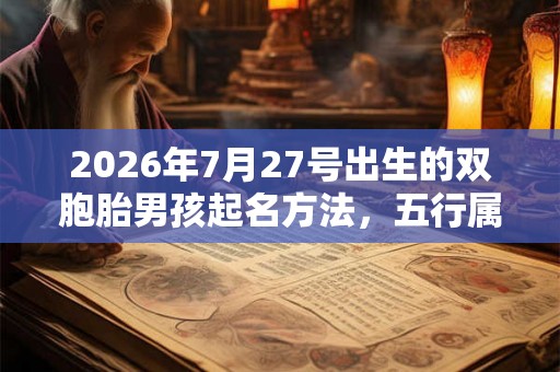2026年7月27号出生的双胞胎男孩起名方法，五行属什么