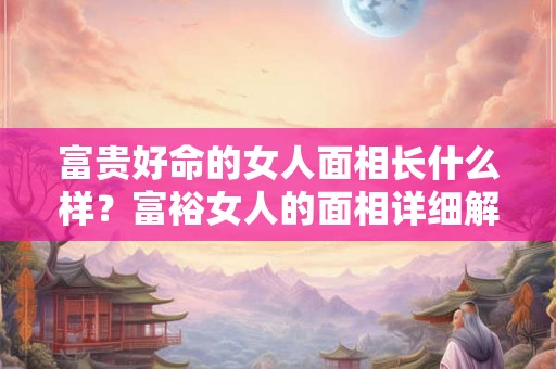 富贵好命的女人面相长什么样？富裕女人的面相详细解析！