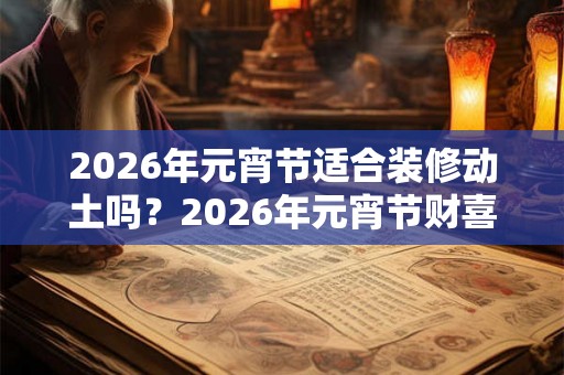 2026年元宵节适合装修动土吗?2026年元宵节财喜神方位? 2026年元宵节适合装修动土吗?2026年元宵节财喜神方位?