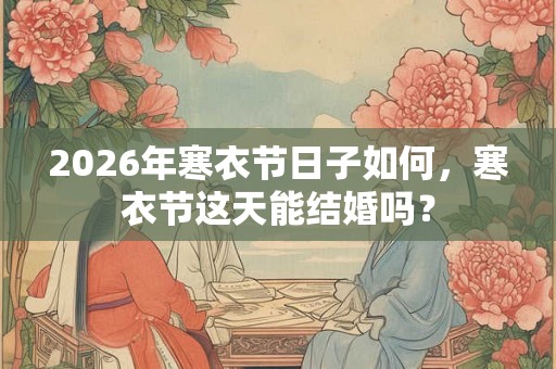 2026年寒衣节日子如何，寒衣节这天能结婚吗？