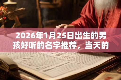 2026年1月25日出生的男孩好听的名字推荐，当天的卦象好吗？