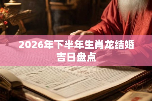 2026年下半年生肖龙结婚吉日盘点