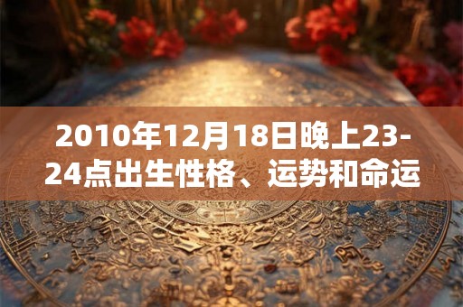 2010年12月18日晚上23-24点出生性格、运势和命运