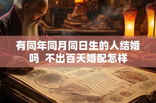 有同年同月同日生的人结婚吗  不出百天婚配怎样