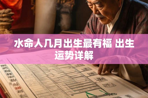 水命人几月出生最有福 出生运势详解