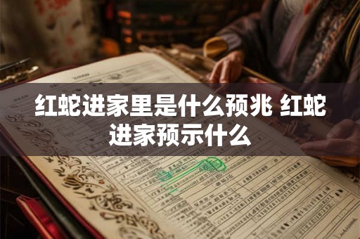 红蛇进家里是什么预兆 红蛇进家预示什么