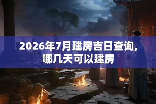 2026年7月建房吉日查询,哪几天可以建房