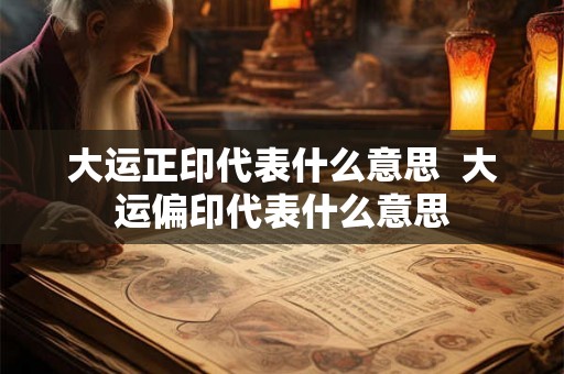 大运正印代表什么意思  大运偏印代表什么意思
