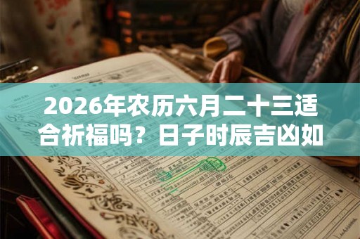 2026年农历六月二十三适合祈福吗？日子时辰吉凶如何？
