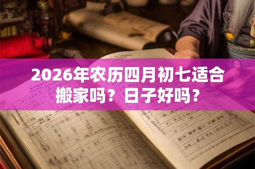 2026年农历四月初七适合搬家吗？日子好吗？