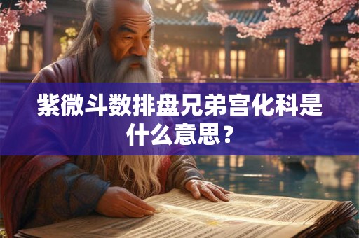 紫微斗数排盘兄弟宫化科是什么意思？