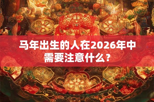 马年出生的人在2026年中需要注意什么？