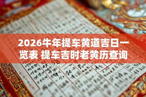 2026牛年提车黄道吉日一览表 提车吉时老黄历查询