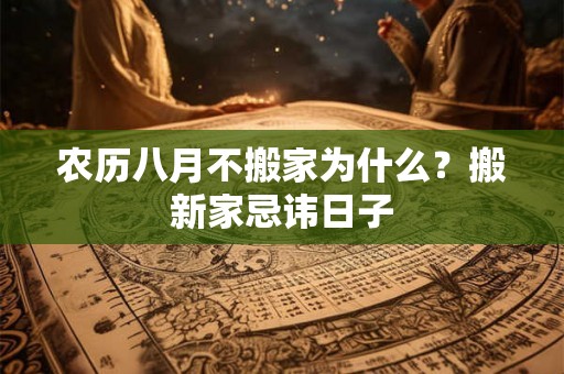农历八月不搬家为什么？搬新家忌讳日子