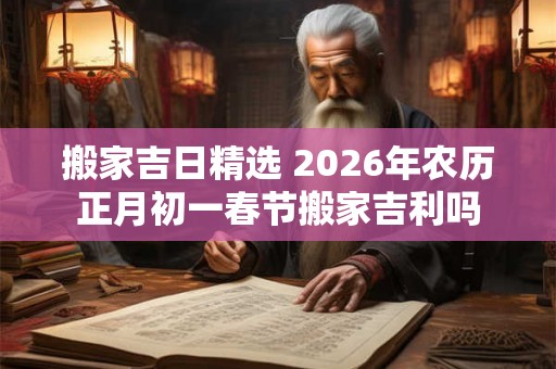 搬家吉日精选 2026年农历正月初一春节搬家吉利吗