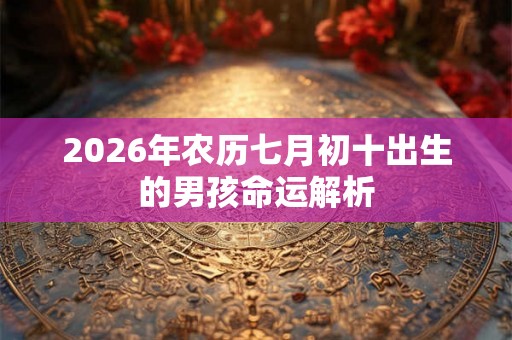 2026年农历七月初十出生的男孩命运解析