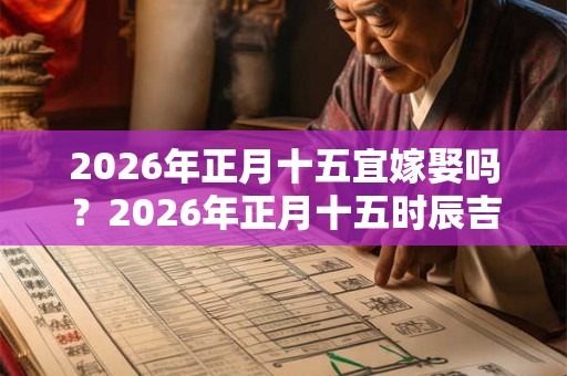 2026年正月十五宜嫁娶吗？2026年正月十五时辰吉凶？